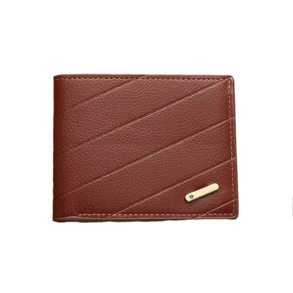 Luzneck Diagonal Classic Leather Wallet - Brown